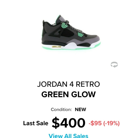 Nike Air Jordan 4 Retro 'Green Glow' Size 10 - Picture 11 of 12
